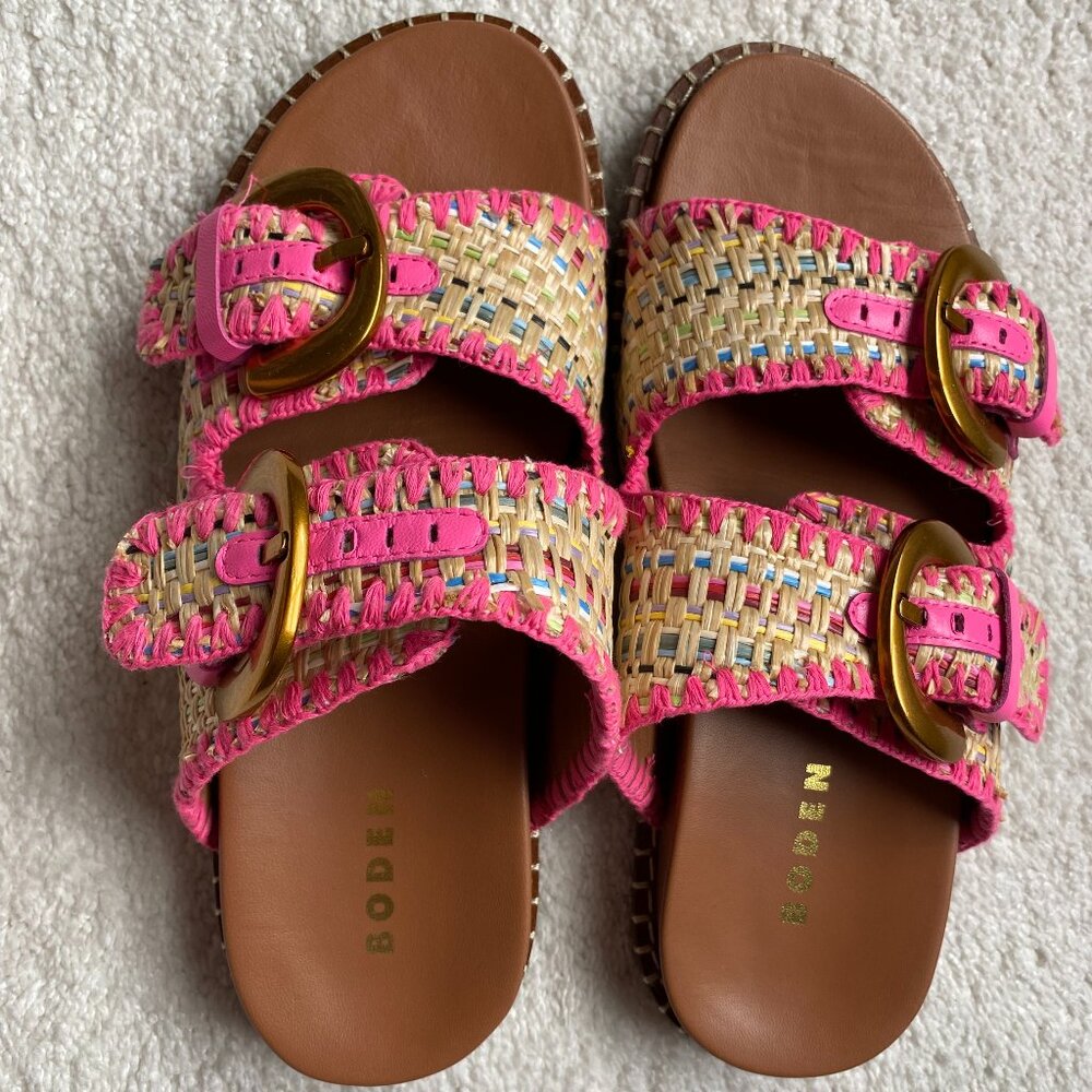 BODEN ALBERTA FOOTBED SANDAL in NATURAL/MULTI size 39- LIKE NEW!